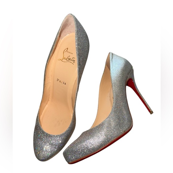 Christian Louboutin Shoes - Christian Louboutin😻Silver Sparkle Heels